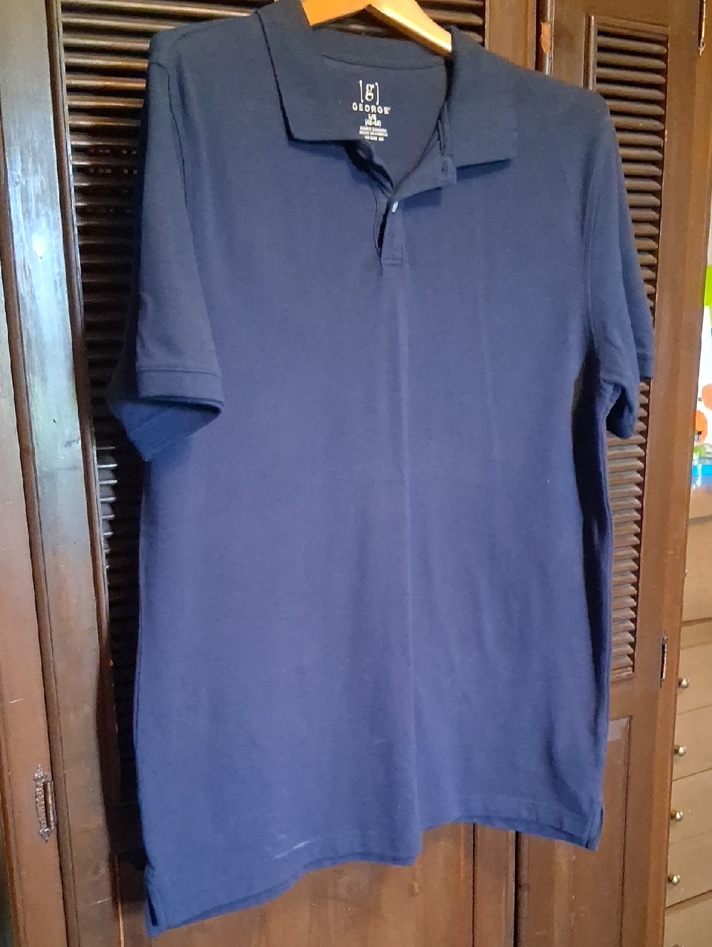 Men's Navy Blue Polo By George Size Large